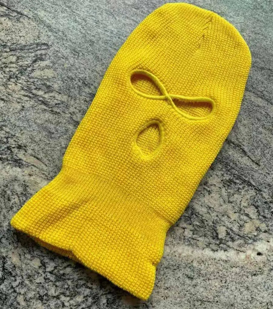 Y2K Ski Mask 3-Hole Knitted Balaclava Balaclavas Lunarity Garage Yellow
