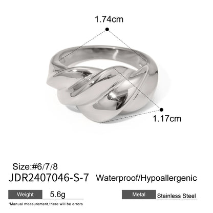 Uworld Minimalist 316L Stainless Steel INS Ring High Quality Waterproof Charm Metal Gold Silver Color Fashion Finger Jewelry LUNARITY GARAGE JDR2407046-S-7