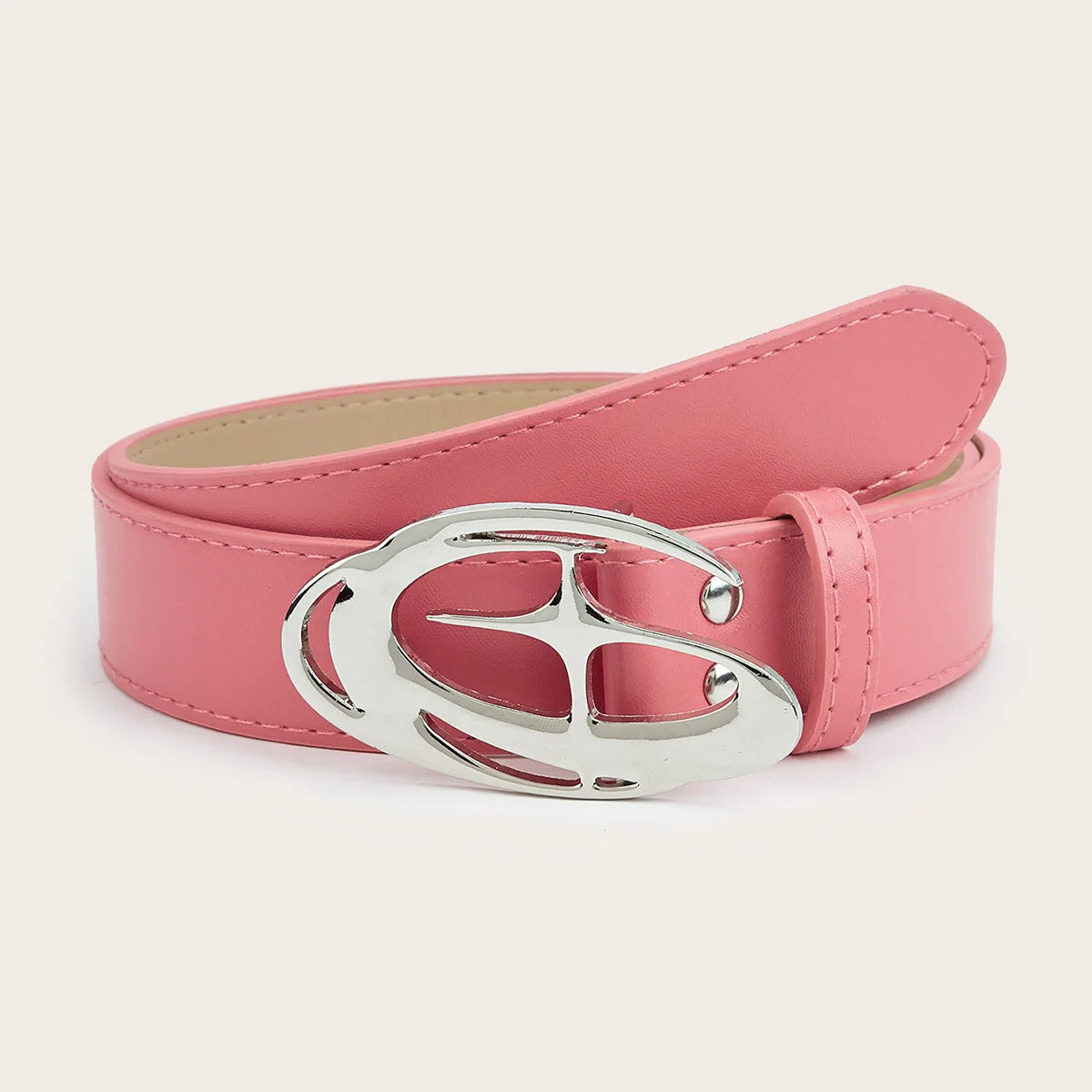 Vintage Punk Moon & Star Buckle Belt – Gothic Y2K PU Leather Waistband for Men & Women Belt LUNARITY GARAGE Pink 105CM