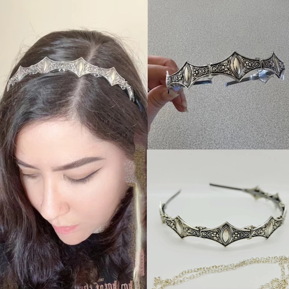Vintage Baroque Princess Crown Headpiece - Queen's Cosplay & Wedding Headwear Headband Lunarity Garage   