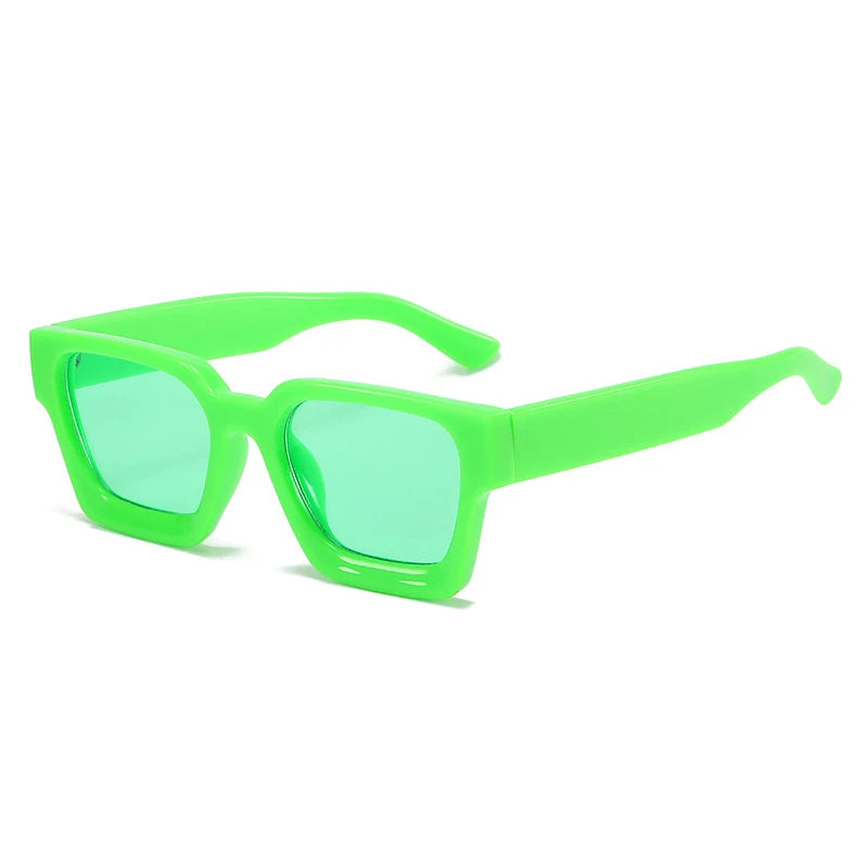 Vintage Square Candy Color Sunglasses – UV400 Gradient Designer Shades