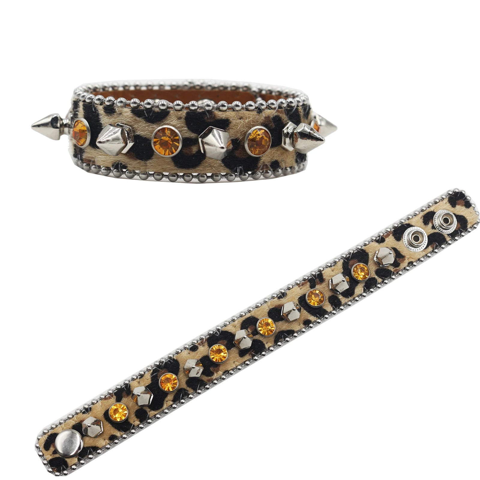Superior Rhinestone Y2K Bracelet – Punk Style PU Leather Strap (Unisex) Bracelets LUNARITY GARAGE Gold