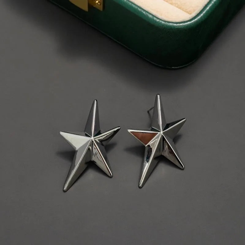 Simple Geometric Five-Pointed Star Metal Earrings Earrings Lunarity Garage   