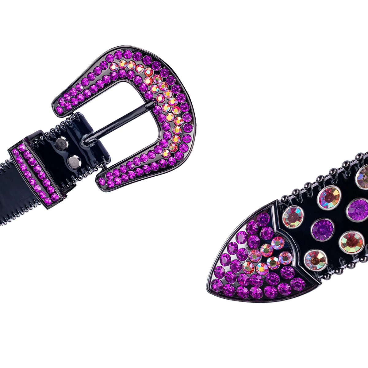 Sparkle Rhinestone Western Cowboy Belt - Purple Crystal Studded Strap for Jeans Belt LUNARITY GARAGE