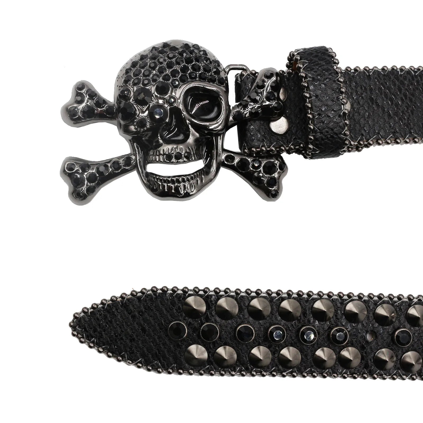 Skull Rhinestone Cowboy Belt – European & American Style Pin Buckle belt LUNARITY GARAGE