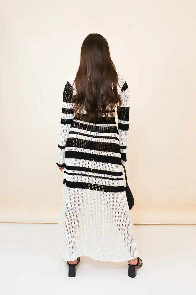 Timeless Elegance: The White Crochet Knit Maxi Beach Cover-Up cover up LUNARITY GARAGE