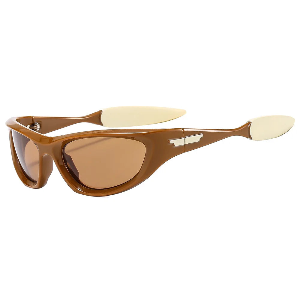 Y2K Luxury Designer Mirror Shades Sunglasses Sunglasses Lunarity Garage Brown Tea