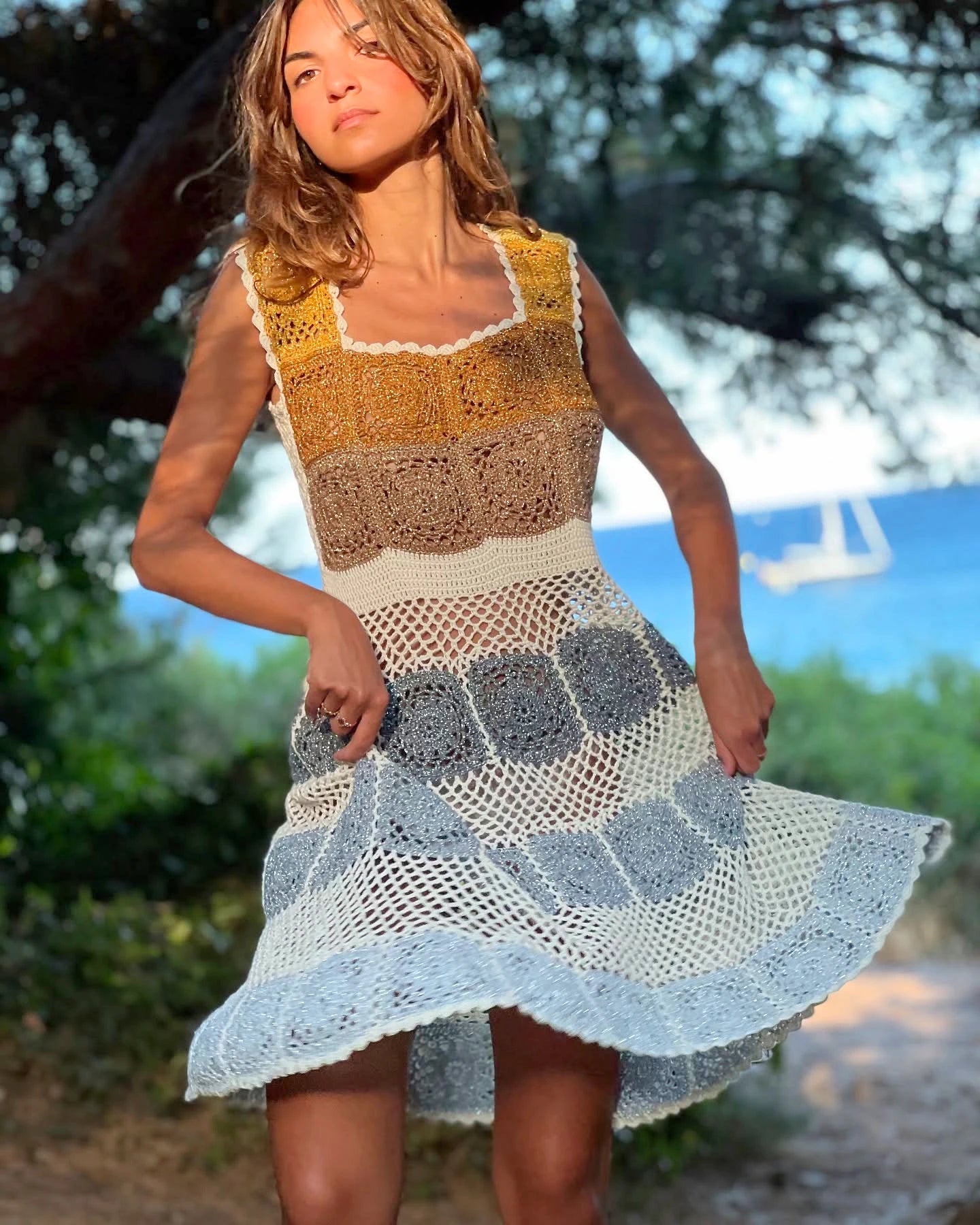 Handmade Crochet Beach Maxi Dress Dress LUNARITY GARAGE