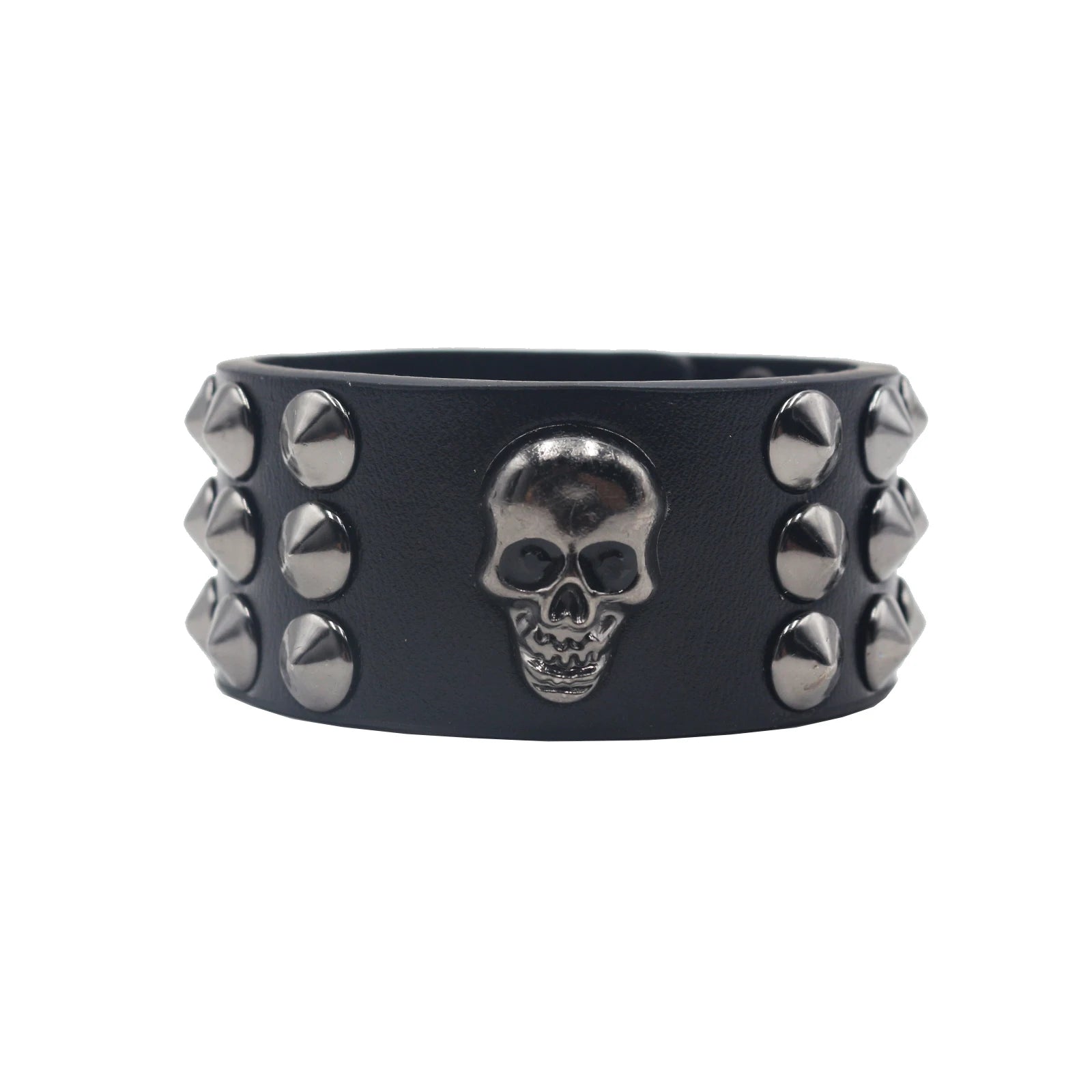 Punk Hip Hop Rock Genuine Leather Bracelet – Chain Rivet Unisex Bangle