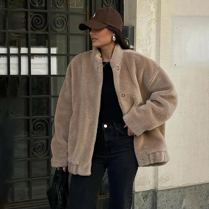 Chic Teddy Bear Faux Fur Coat Coats Lunarity Garage