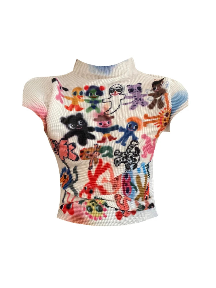 Women's Harajuku Korean Y2K Graphic Print Tee – Vintage Summer Streetwear t shirt LUNARITY GARAGE