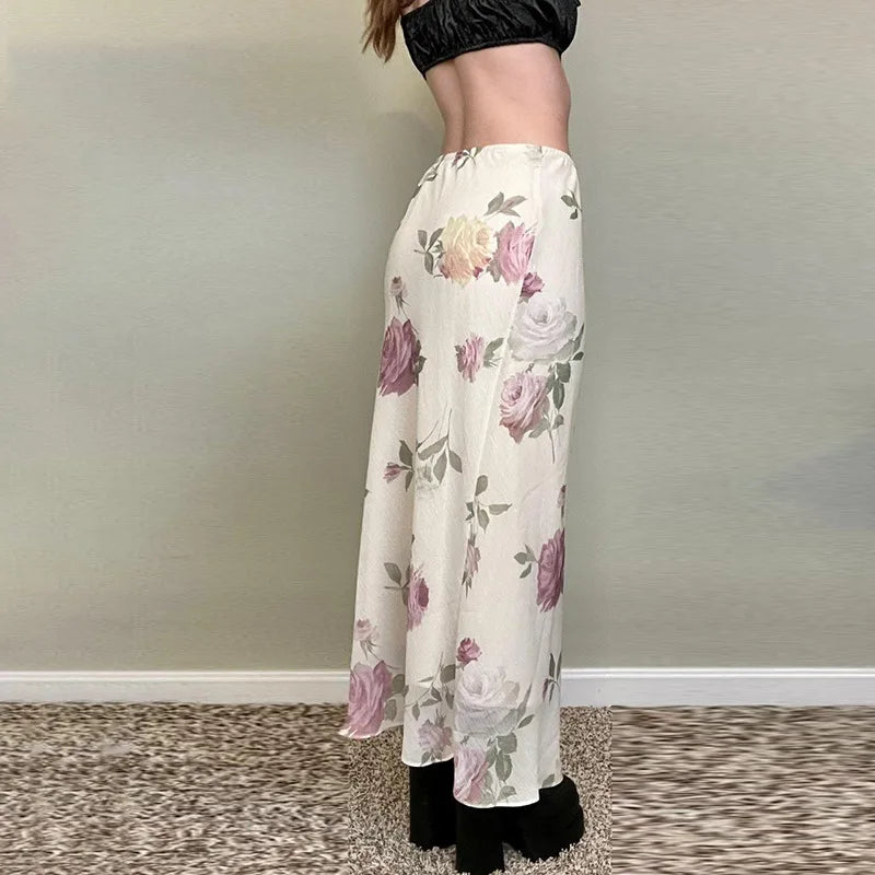 Elegant Printed High Waist Maxi Skirt – Chic & Timeless Skirts LUNARITY GARAGE