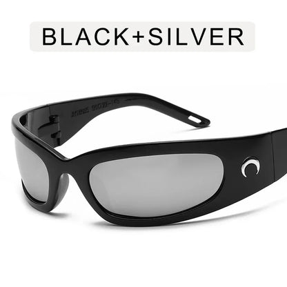 Retro Moon Sunglasses – Classic Luxury UV400 Shades for Men & Women Sunglasses Lunarity Garage Black-Silver As Picture