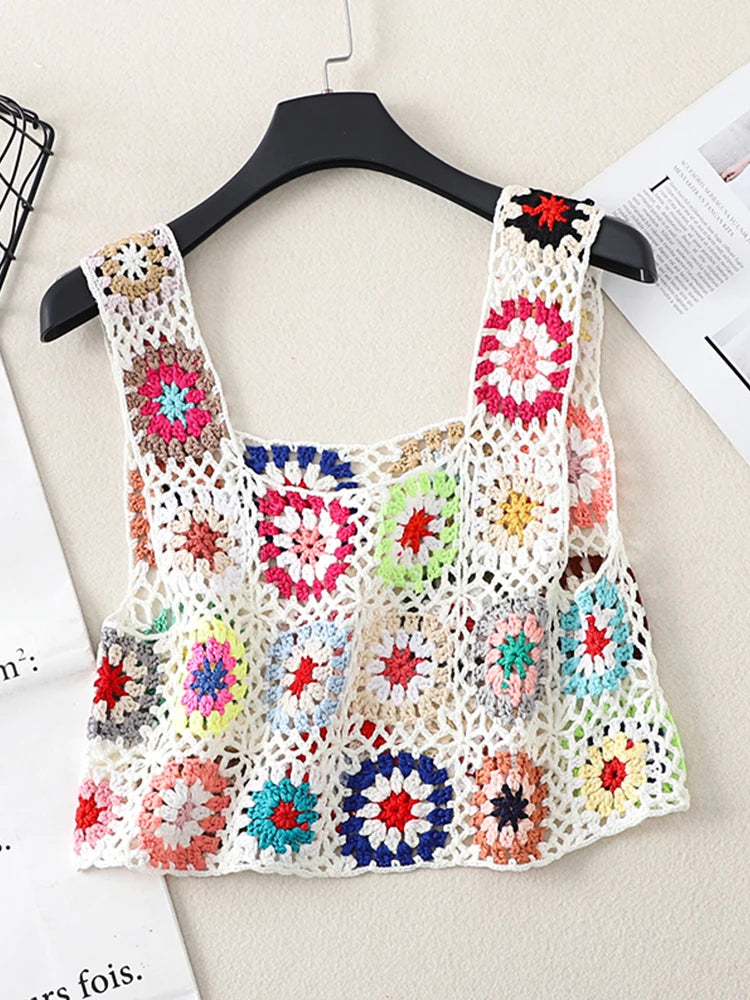 Crochet Plaid Knitted Cover-Up – Boho Beachwear cover ups LUNARITY GARAGE