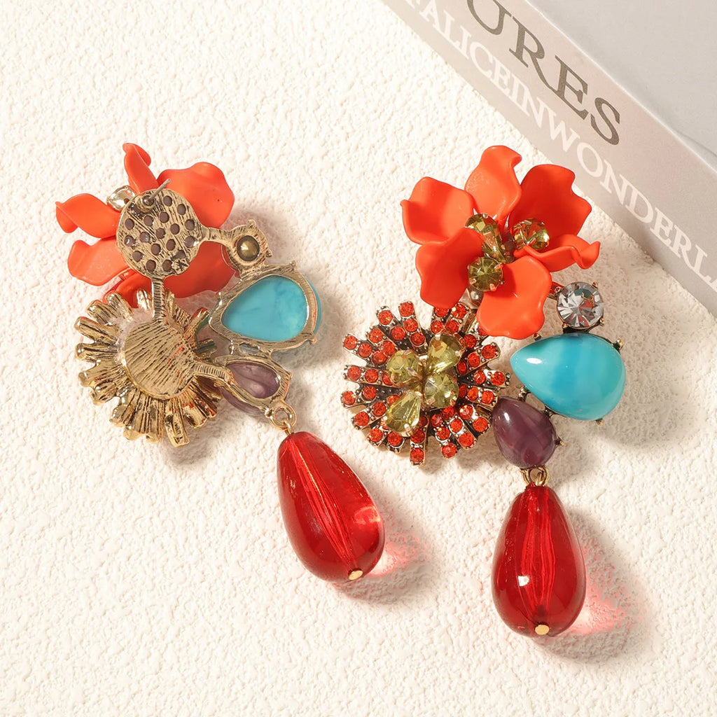 Exaggerated Resin Flower Drop Earrings Earrings Lunarity Garage Default Title  