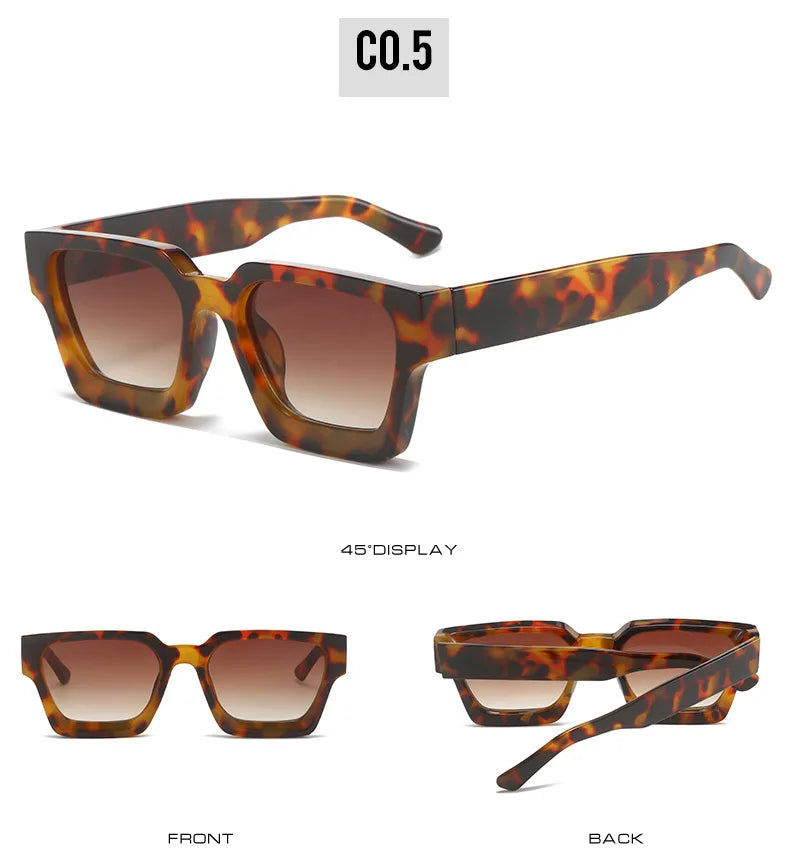 Vintage Square Candy Color Sunglasses – UV400 Gradient Designer Shades Sunglasses LUNARITY GARAGE
