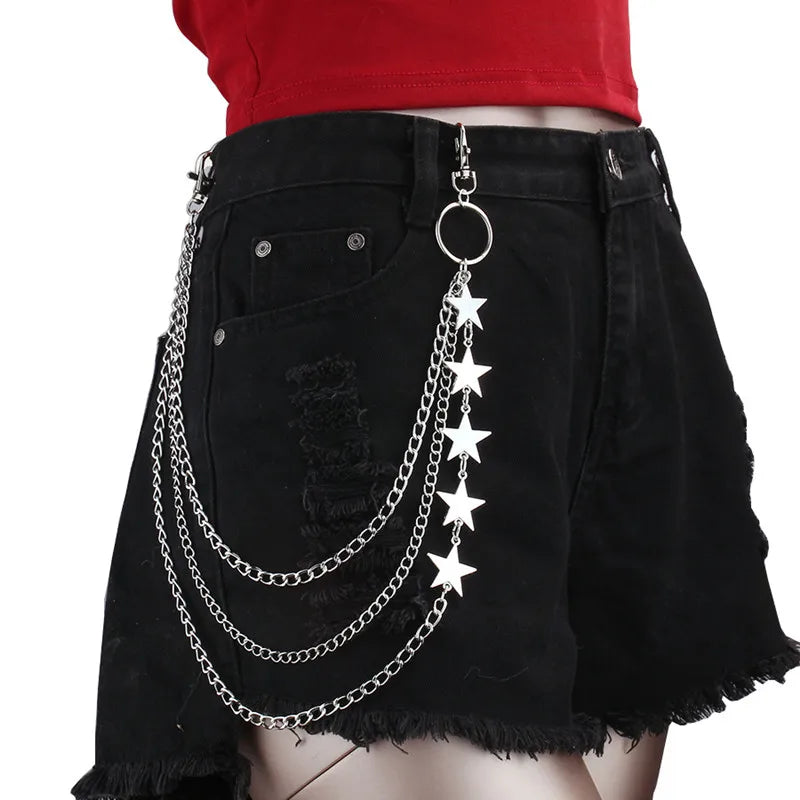 Stars Waist Chain Belt - Trendy Hip Hop Punk Pants Chain Accessory Belt LUNARITY GARAGE