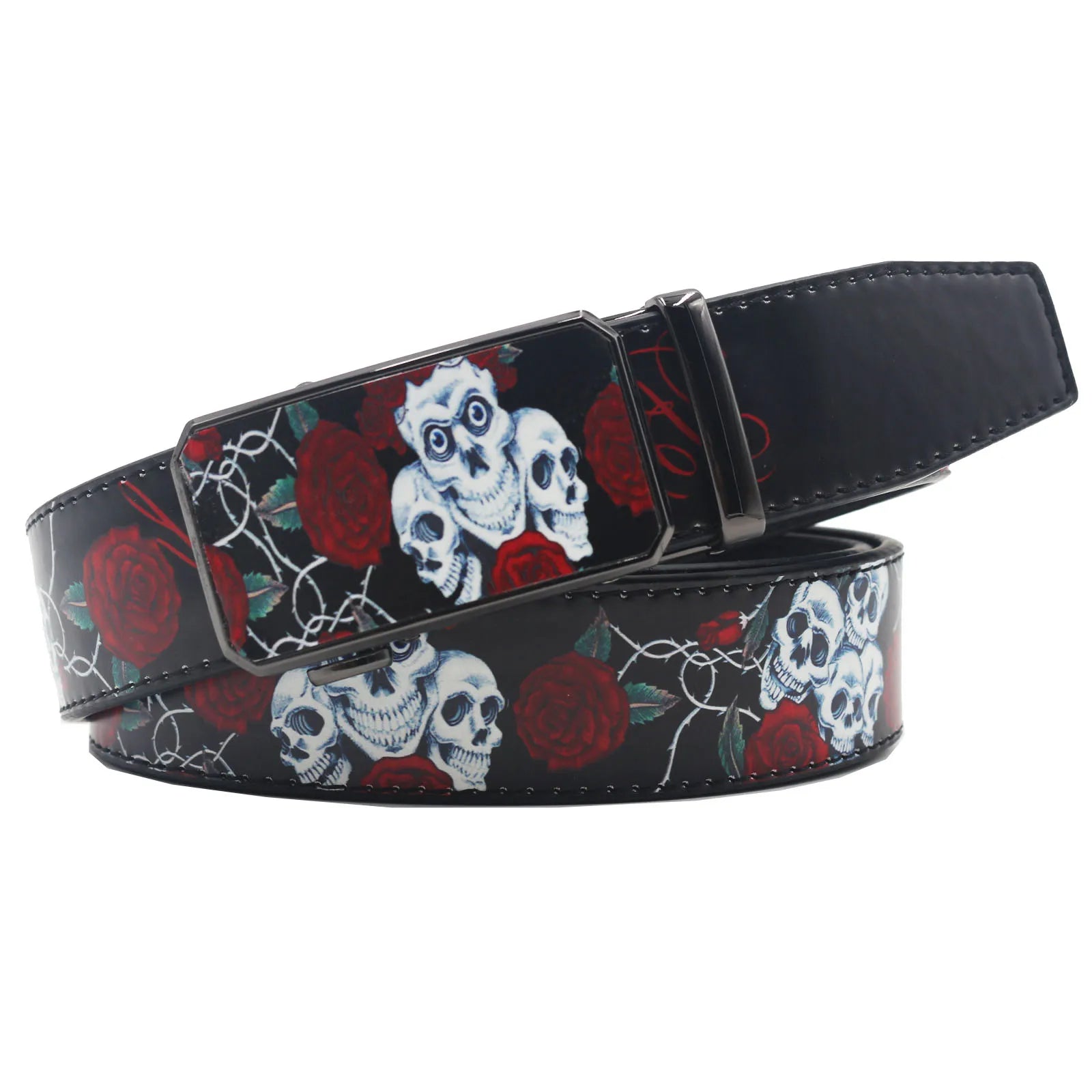 Elegant Hip Hop Automatic Buckle Belt – Luxury Vintage Print (3.5cm) belt LUNARITY GARAGE