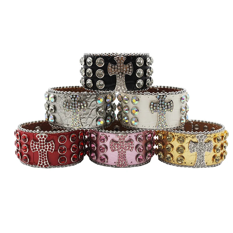 Punk Style Shiny Cross Rhinestone Bracelet Bracelets LUNARITY GARAGE