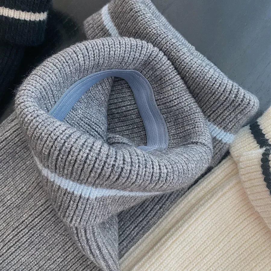 Vintage Wool Knitted Leg Warmers with Metal Buckle – Y2K Winter Calf Leggings Leg warmer LUNARITY GARAGE