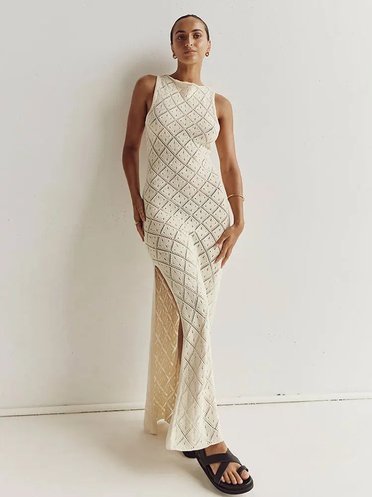 The Sexy Cut Out Slit Knit Mesh Maxi Cover-Up cover ups LUNARITY GARAGE