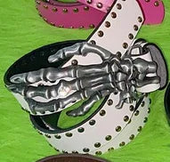 Gothic Punk Rivet Letter Waist Chain Belt - Y2K Skull Devil Charm Belt Belt LUNARITY GARAGE Hand 120cm