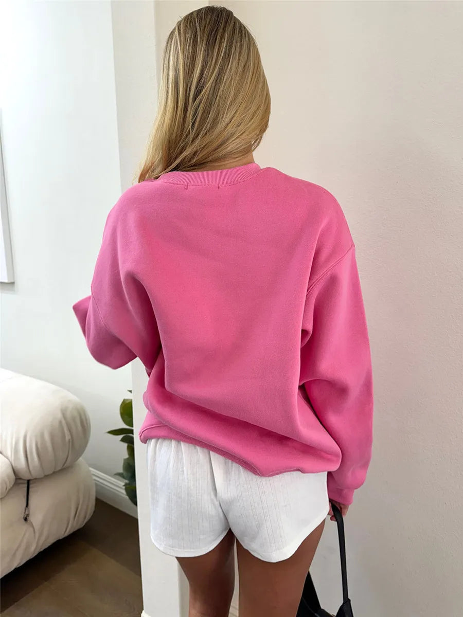 Cute Pink Bow Print Sweatshirt – Cozy & Stylish Casual Wear Sweatshirts Lunarity Garage