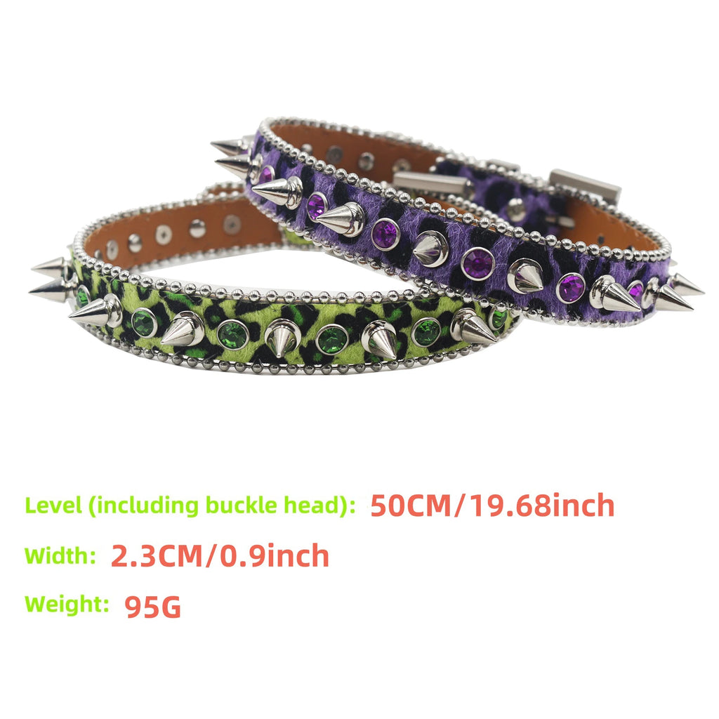 Gothic Leopard Rivet Rhinestone Choker – Y2K Steampunk Party Collar choker LUNARITY GARAGE
