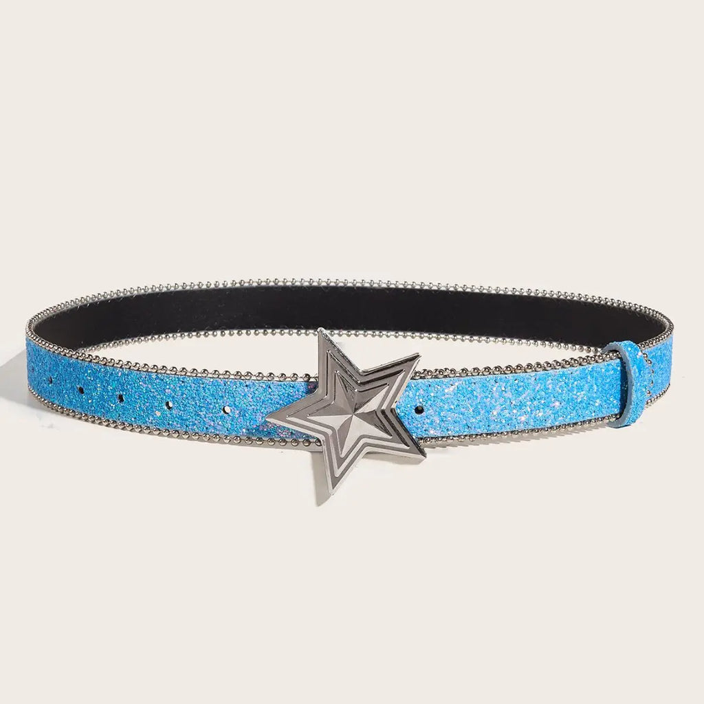 Y2K Star & Moon Rhinestone Buckle Belt Belt Lunarity Garage   