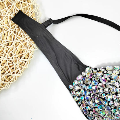 Sexy Diamond Beaded Bustier Tank Top – Sparkle & Confidence for Every Party LUNARITY GARAGE