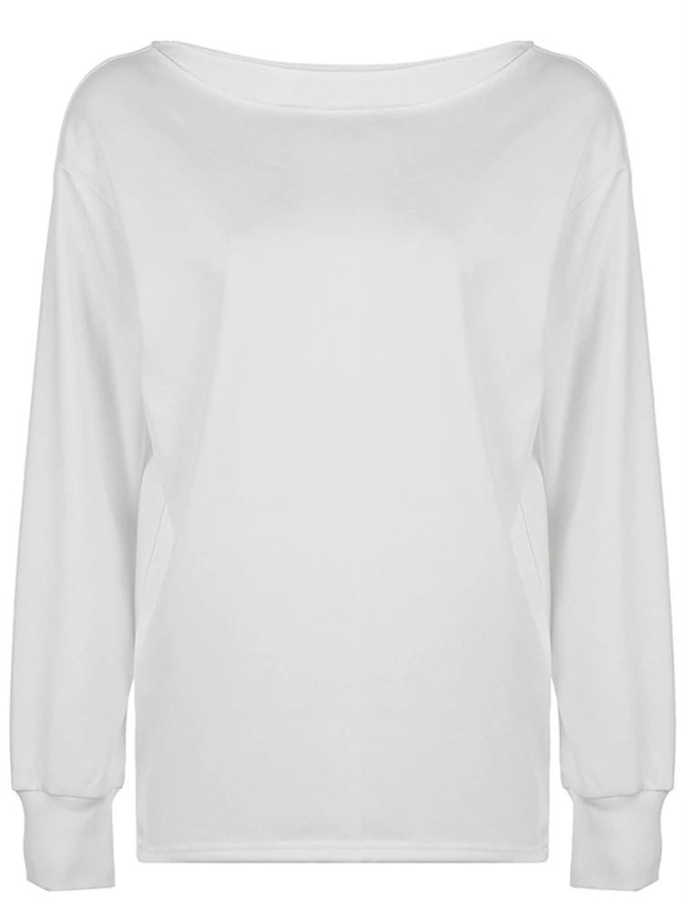 One-Shoulder Loose Casual Sweatshirt – Effortless Streetwear Staple LUNARITY GARAGE