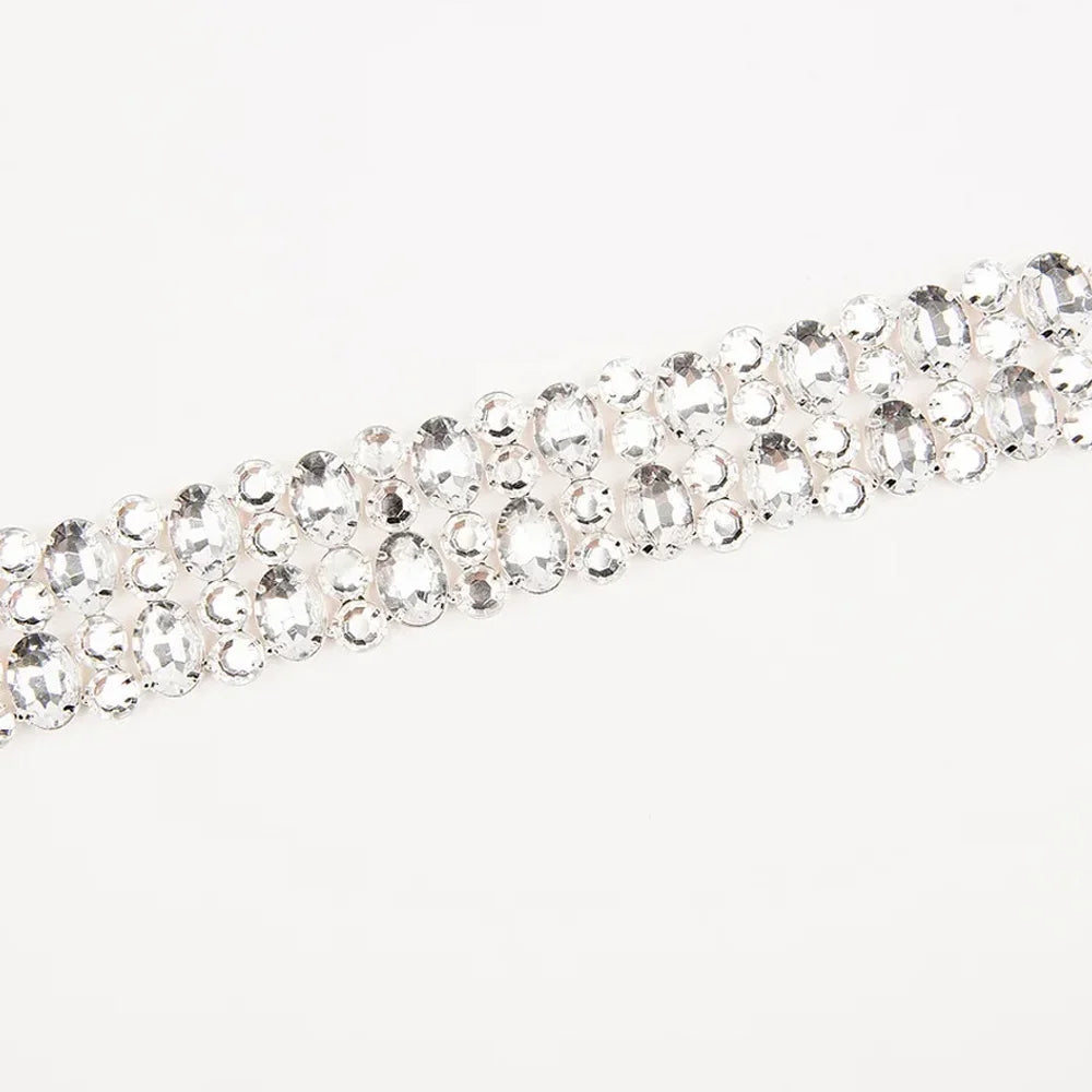 Large Rhinestone Multi-Row Choker Necklace Necklace Lunarity Garage   
