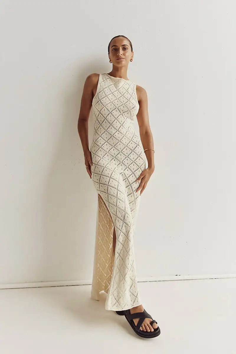 The Sexy Cut Out Slit Knit Mesh Maxi Cover-Up cover ups LUNARITY GARAGE