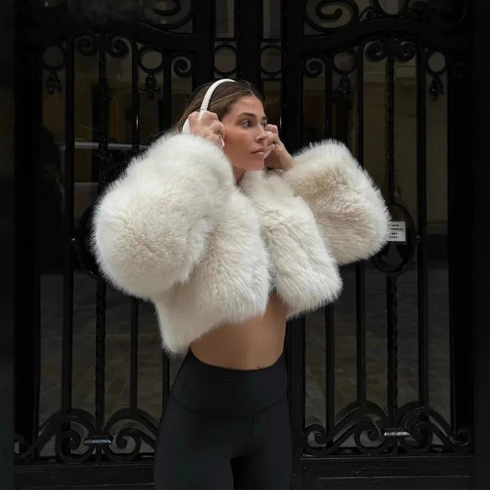 Winter Luxe Faux Fur Short Coat – Effortless Elegance Cozy Warmth jacket LUNARITY GARAGE