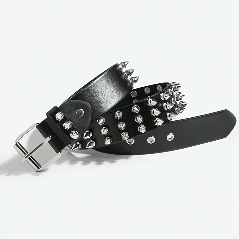 Star Eyelet Double Buckle Punk Belt - Versatile Y2K Jeans Waist Belt Belt LUNARITY GARAGE