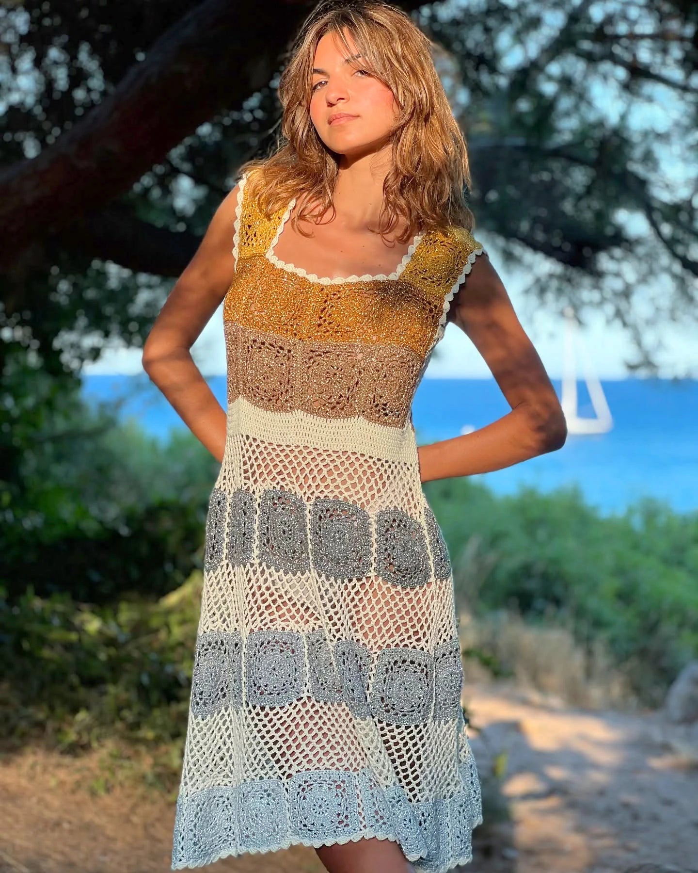 Handmade Crochet Beach Maxi Dress Dress LUNARITY GARAGE