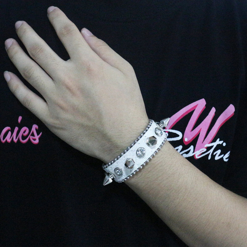 Rhinestone Denim Bracelet – Hip Hop Punk Rock Y2K Style (Unisex) bracelets LUNARITY GARAGE