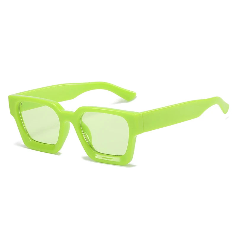 Vintage Square Candy Color Sunglasses – UV400 Gradient Designer Shades