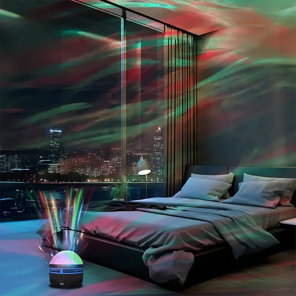 Aurora Starry Galaxy Dreams Northern Glow Night Light Projector LED Starry Sky Atmosphere Lighting Gift Bedside Nightlight Lamp Night Lights LUNARITY GARAGE