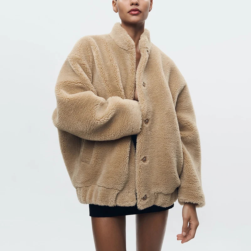 Chic Teddy Bear Faux Fur Coat Coats Lunarity Garage