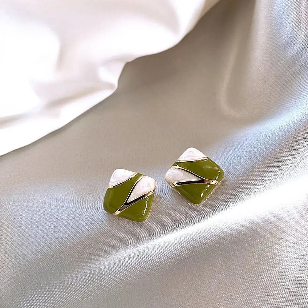 Design Girl Gift Dripping Oil Fashion Jewelry Alloy Ear Studs Women Square Earrings Girl Stud Earrings Korean Style Earrings Earrings Lunarity Garage