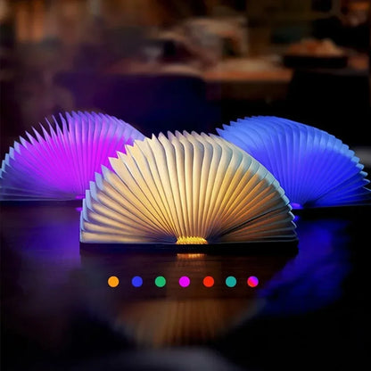 3D Folding Wooden Book Light Creative LED Night Light RGB Color USB Recharge Decor Bedroom Table Lamp for Kid Brithday Gifts Hot home decor LUNARITY GARAGE