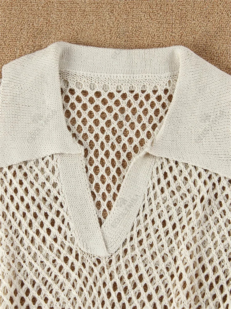 Embrace Bohemian Chic: The Solid Knit Mini Beach Dress covers up LUNARITY GARAGE