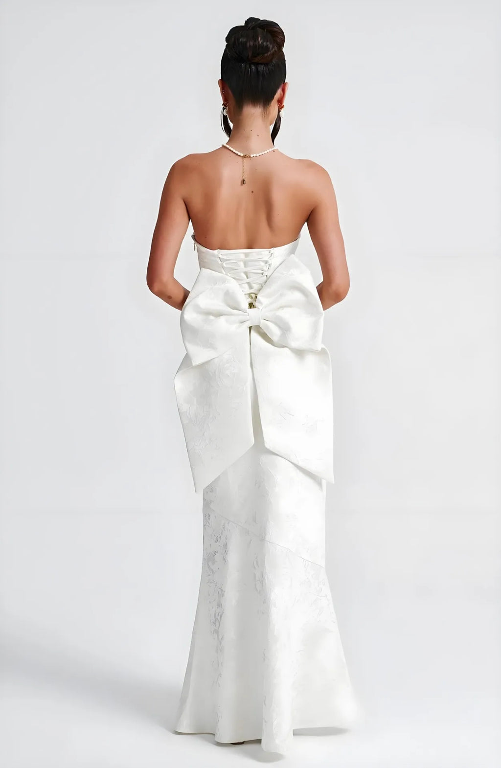 Elegant Floral Embroidery Strapless Bodycon Maxi Dress | Off-Shoulder Evening & Night Club Dress LUNARITY GARAGE