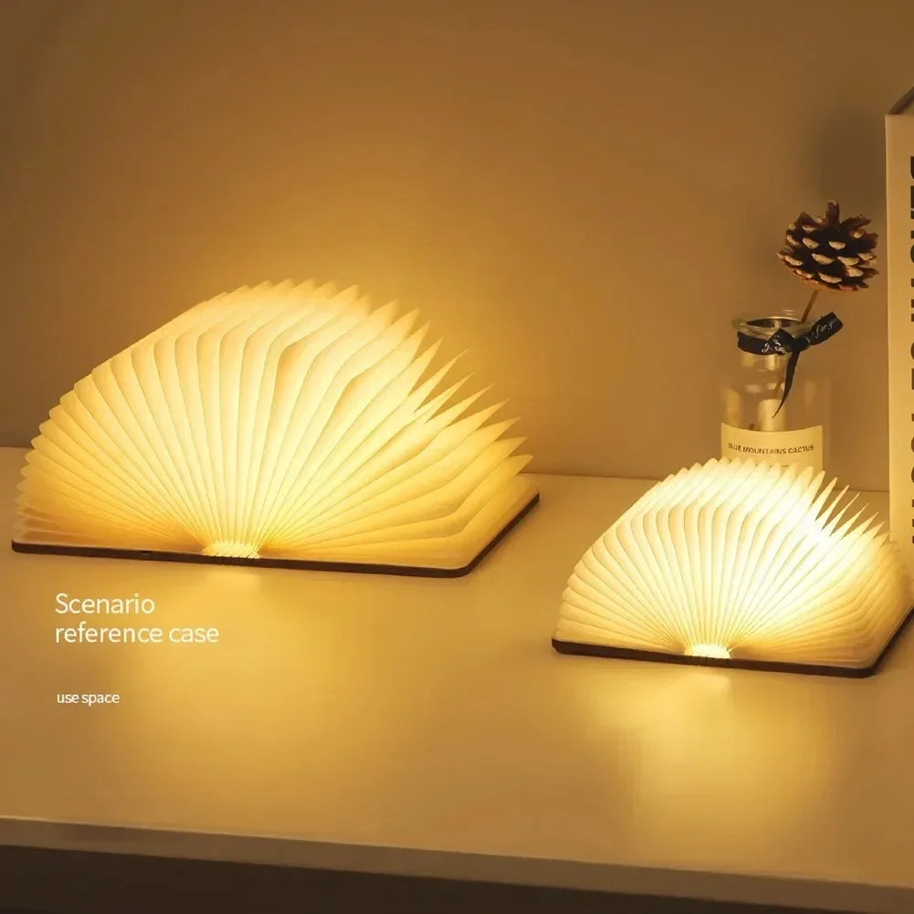 3D Folding Wooden Book Light Creative LED Night Light RGB Color USB Recharge Decor Bedroom Table Lamp for Kid Brithday Gifts Hot home decor LUNARITY GARAGE