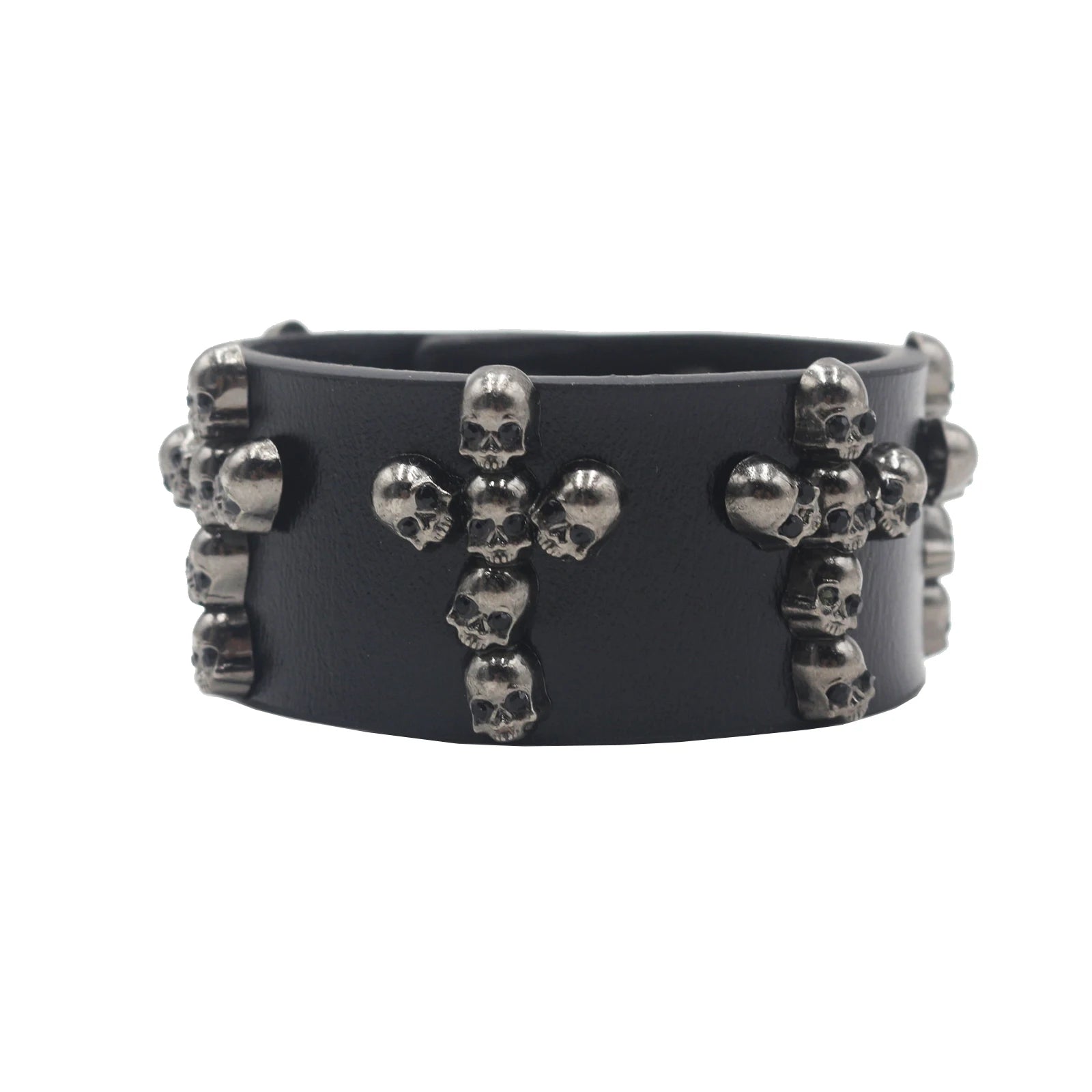 Punk Hip Hop Rock Genuine Leather Bracelet – Chain Rivet Unisex Bangle bracelets LUNARITY GARAGE MKLT03