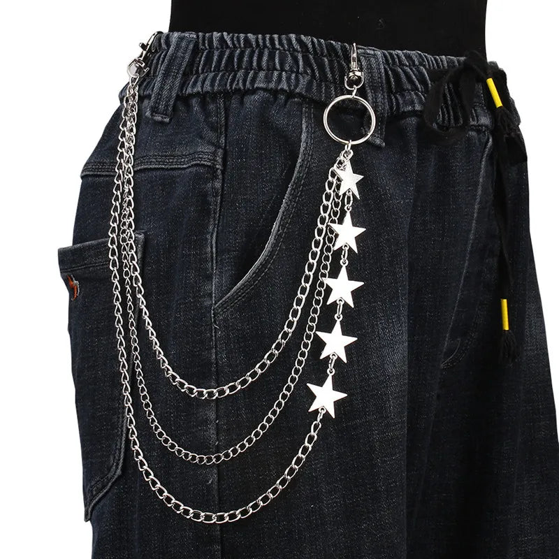 Stars Waist Chain Belt - Trendy Hip Hop Punk Pants Chain Accessory Belt LUNARITY GARAGE