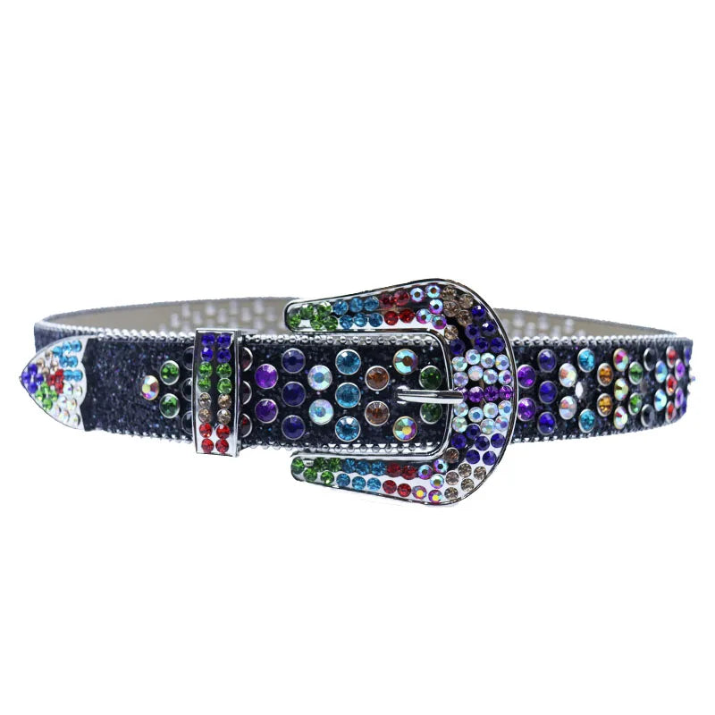 Shine Rhinestone Punk Cowboy Belt - Unisex Y2K Crystal Belt for Jeans & Pants Belt LUNARITY GARAGE