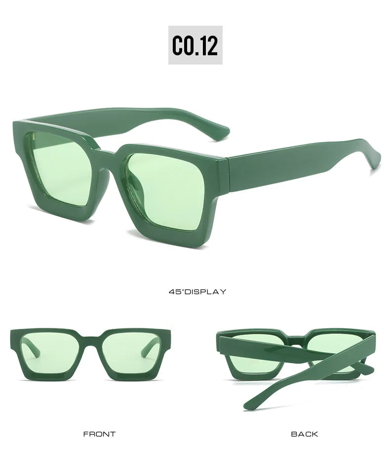 Vintage Square Candy Color Sunglasses – UV400 Gradient Designer Shades Sunglasses LUNARITY GARAGE