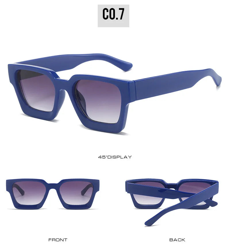 Vintage Square Candy Color Sunglasses – UV400 Gradient Designer Shades Sunglasses LUNARITY GARAGE